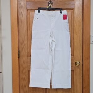 Spanx Stretch Twill Cropped Wide Leg Pants  Bright White, XL, NWT